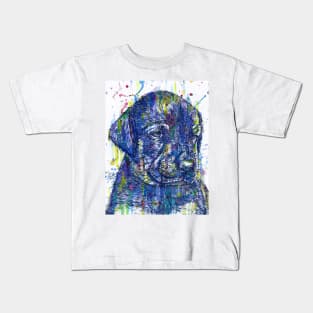 DOBERMANN PUPPY watercolor and ink portrait.2 Kids T-Shirt